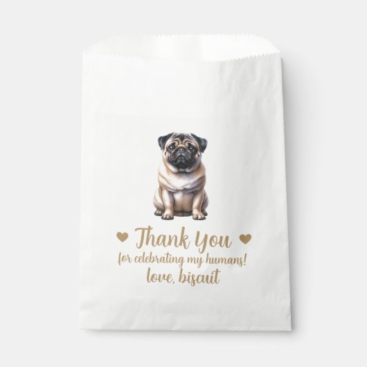 Sachets En Papier Traitement de chien Mariage Faveur Sac (Devant)