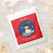 Sachets En Papier Traitements Snowman rouge peint à la main (Coupé)