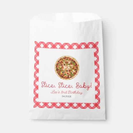 Sachets En Papier Trancher, Trancher, Bébé ! Pizza fête d'anniversai (Devant)