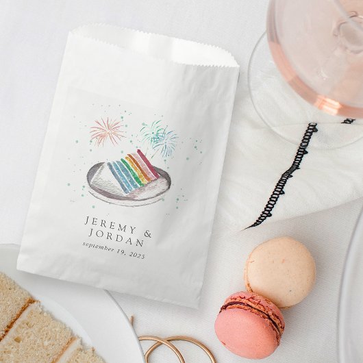 Sachets En Papier Tranches d'amour pour couples personnalisés