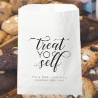 Treat Yo Self Calligraphy Style Wedding Favor Bags
