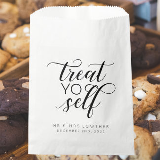 Sachets En Papier Treat Yo Self Calligraphy Style Wedding Favor Bags