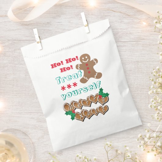 Sachets En Papier "Treat Yourself" Gingerbread Man (Coupé)
