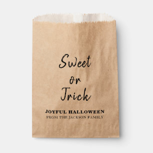 Sachets En Papier Trick or Treat Moderne Kraft Halloween Rustique