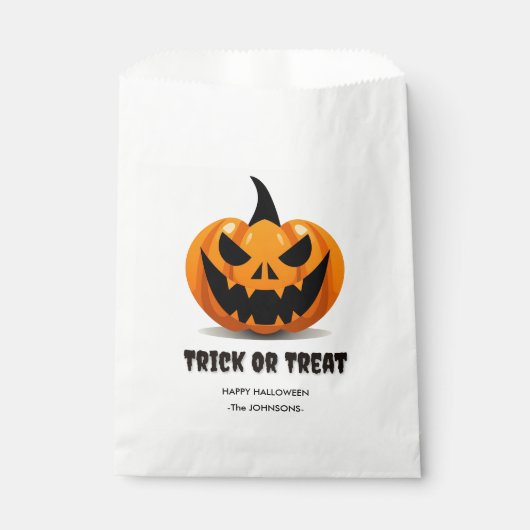 Sachets En Papier Trick ou traitement d'Halloween - Jack-o’-lanterne (Devant)