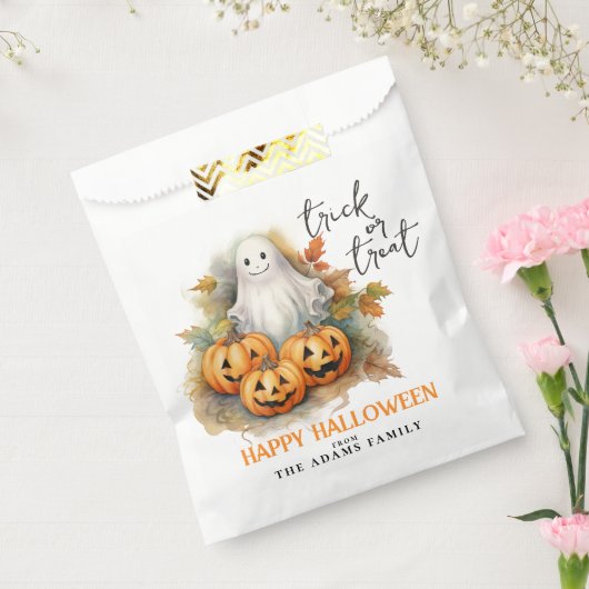 Sachets En Papier Trick Ou Traiter Ghost Nom Personnalisé Joyeux Hal (Scellé)