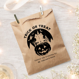 Sachets En Papier Trick Ou Traiter Halloween Maison Hantée Kraft