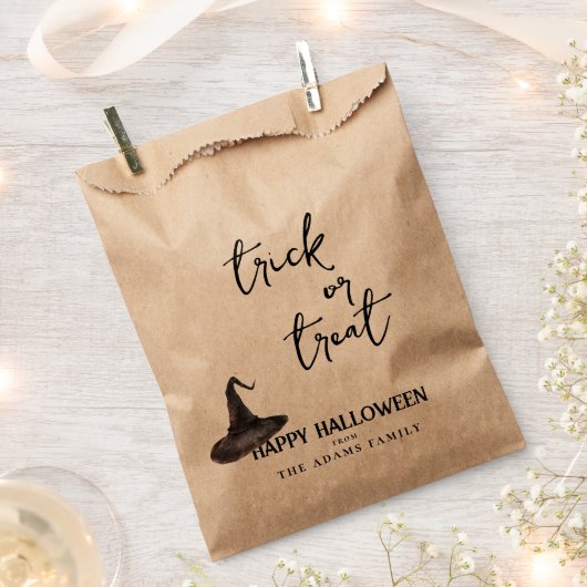 Sachets En Papier Trick Ou Traiter Personnalisé Nom De Famille Joyeu (Coupé)