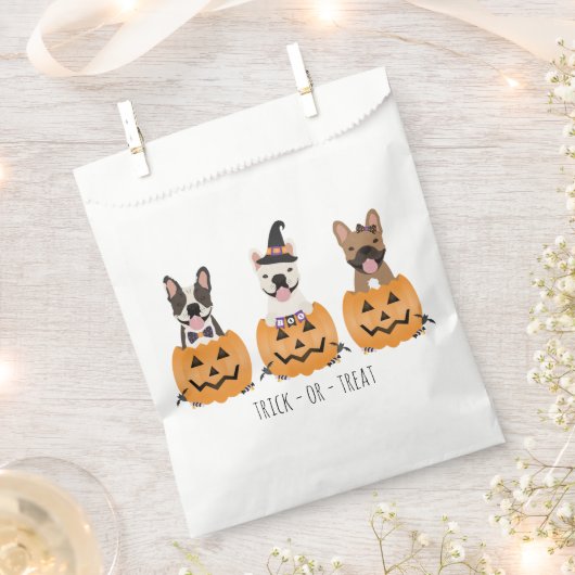 Sachets En Papier Trick Ou Treat French Buldogs Citrouille (Coupé)
