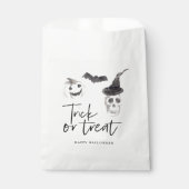 Sachets En Papier Tricoter ou traiter éffrayant | Parti Halloween (Devant)