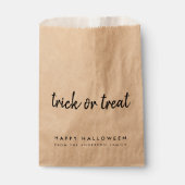 Sachets En Papier Tricoter ou traiter | Joyeux Halloween rustique mo (Devant)