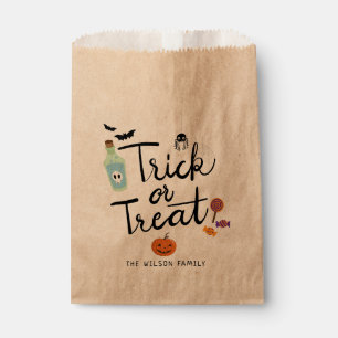 Sachets En Papier Tricoter ou traiter le bonbon d'Halloween