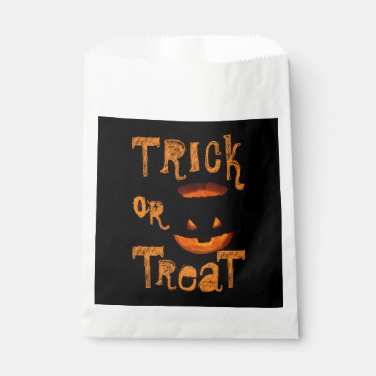 Sachets En Papier Tricoter ou traiter le Citrouille d'Halloween (Devant)