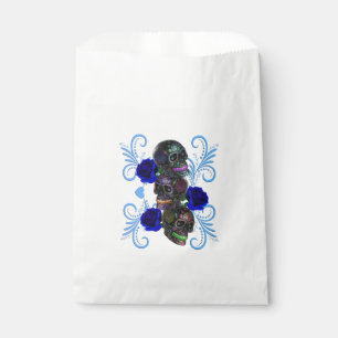 Sachets En Papier Triple Jour Noir Des Crânes Morts Roses Bleus