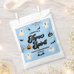 Sachets En Papier Trois Esprit Bleu Halloween 3e fête d'anniversaire