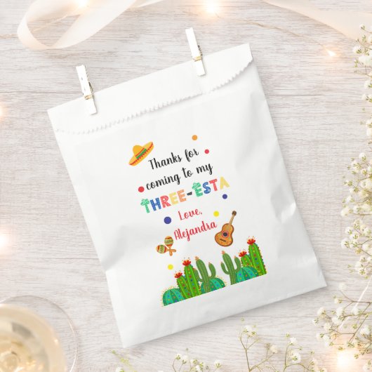 Sachets En Papier Trois Esta Fiesta 3ème anniversaire (Coupé)