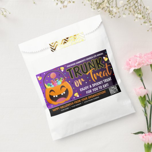 Sachets En Papier Tronc ou traitement Halloween QR Code traitement (Scellé)