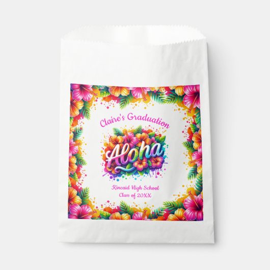 Sachets En Papier Tropical Aloha Luau Graduation Party (Devant)
