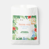 Sachets En Papier Tropical Forest Dinosaur Birthday Thank You (Devant)