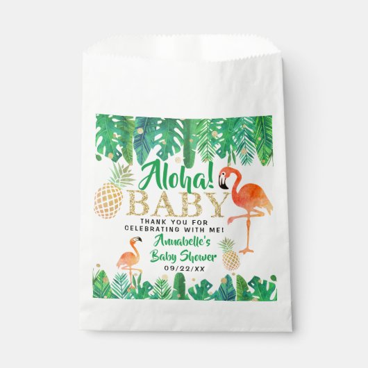 Sachets En Papier Tropical Summer Beach Luau Boys Baby shower (Devant)