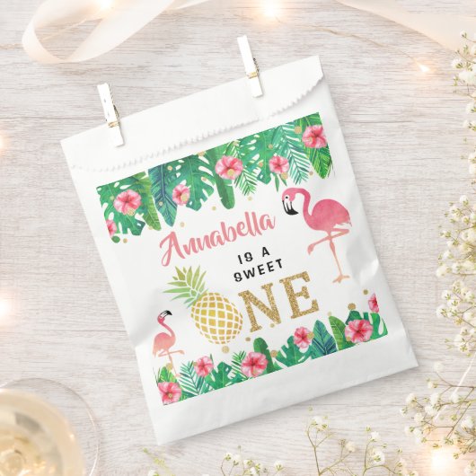 Sachets En Papier Tropical Summer Beach Luau Girls 1er anniversaire (Coupé)