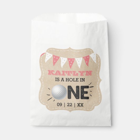 Sachets En Papier Trou en une fille Golf 1er anniversaire Par tee (Devant)