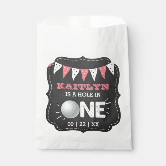 Sachets En Papier Trou en une fille Golf 1er anniversaire Par tee (Devant)