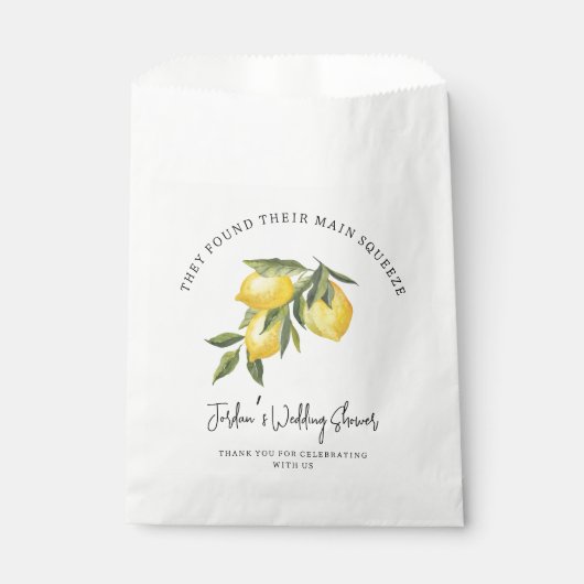 Sachets En Papier Trouvé le coup de cœur aquarelle Citron Mariage Do (Devant)