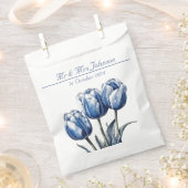 Sachets En Papier Tulipes dans Delft Blue personnalisable (Coupé)
