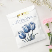 Sachets En Papier Tulipes en bleu de Delft personnalisables (Scellé)