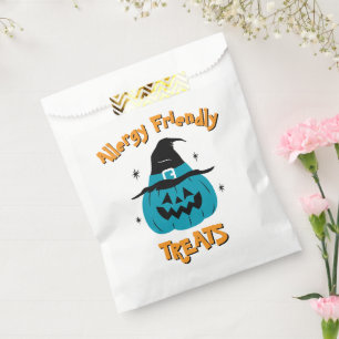 Sachets En Papier Turquoise Citrouille Allergie Friendly Halloween F