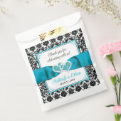 Sachets En Papier Turquoise, Noir Damask Love Hearve Mariage (Scellé)