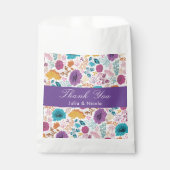 Sachets En Papier Turquoise Purple Jaune Fleurs de prairie de printe (Devant)