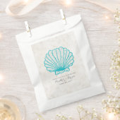 Sachets En Papier Turquoise Rustic Seashell Mariage (Coupé)