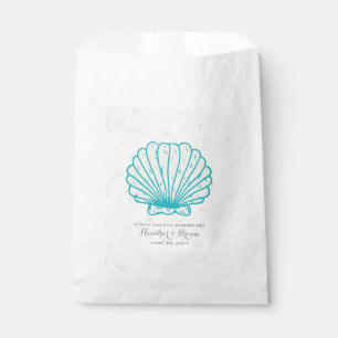 Sachets En Papier Turquoise Rustic Seashell Mariage