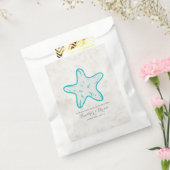 Sachets En Papier Turquoise Rustic Starfish Mariage (Scellé)