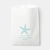 Sachets En Papier Turquoise Starfish Beach Wedding Favor Bag (Devant)