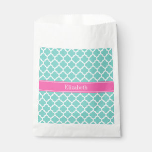 Sachets En Papier Turquoise Wht Moroccan #5 Hot Pink2 Nom Monogram