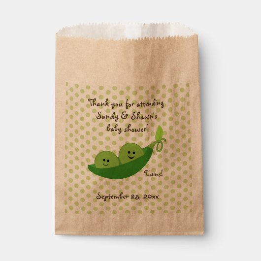 Sachets En Papier Twin Boys Peas In A Pod Baby Favoriser Sac (Devant)