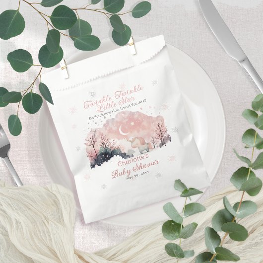 Sachets En Papier Twinkle Twinkle Little Star Unicorn Baby shower