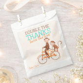Sachets En Papier Twins Baby shower mignon singe double problème (Coupé)