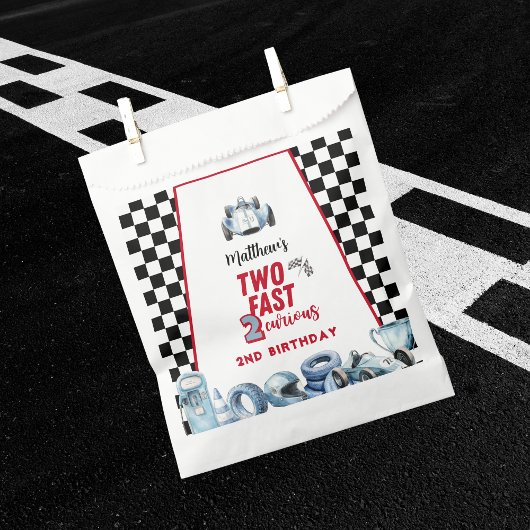 Sachets En Papier Two Fast 2nd birthday Boy Racing Car 