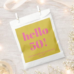 Sachets En Papier Typographie audacieuse rose jaune moderne 50e anni
