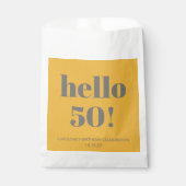 Sachets En Papier Typographie Gris jaune moderne fête d'anniversaire (Devant)