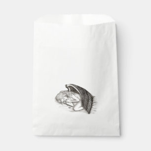 Sachets En Papier Un Angel endormi - Design noir et blanc