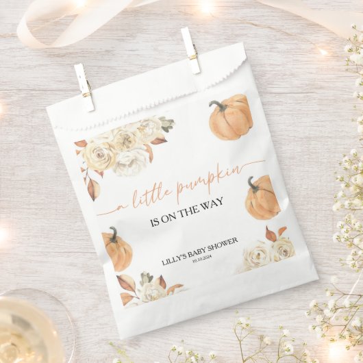 Sachets En Papier Un Baby shower Automne Un Peu Citrouille (Coupé)