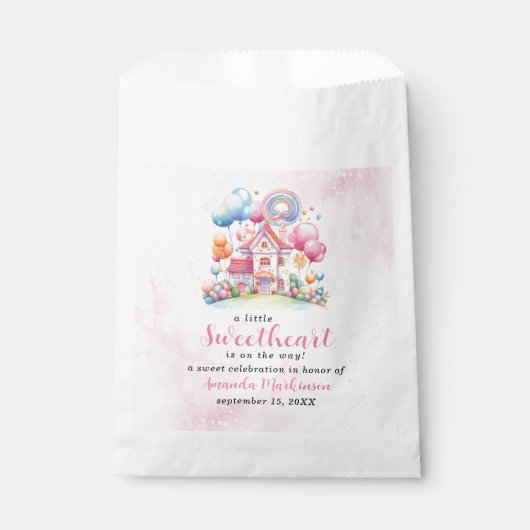 Sachets En Papier Un Baby shower-bonbons un peu amoureux (Devant)