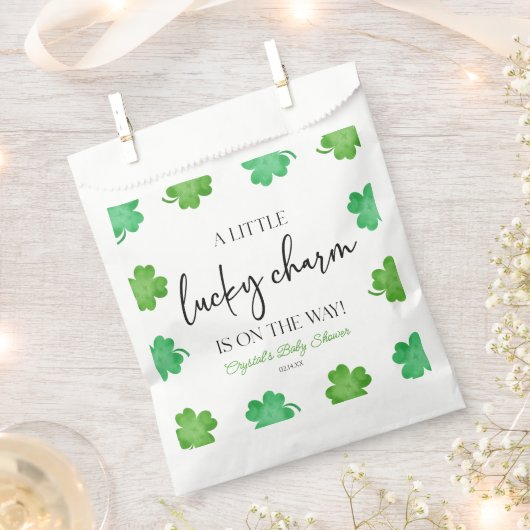 Sachets En Papier Un Baby shower De Clover Vert Charme Un Peu Chance (Coupé)