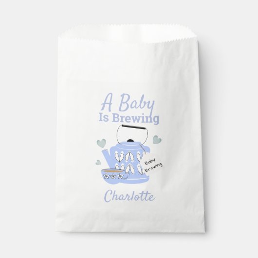 Sachets En Papier Un bébé brasse Bleu Baby Boy Douche (Devant)