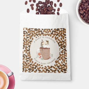 Sachets En Papier Un Bébé Brasse Du Café Glacé Baby shower Floral